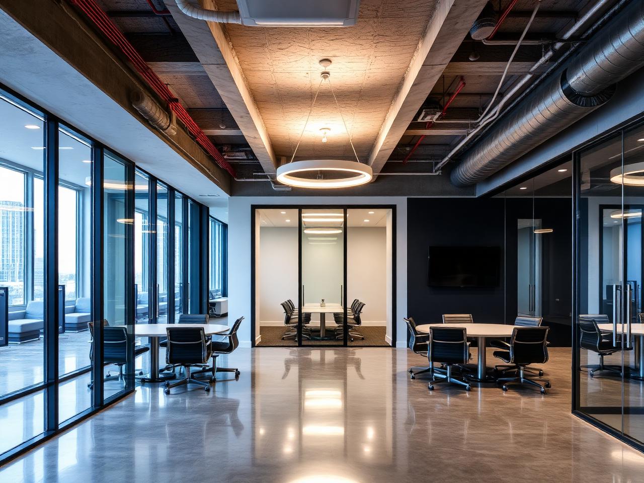 Modern commercial office build-out interior
