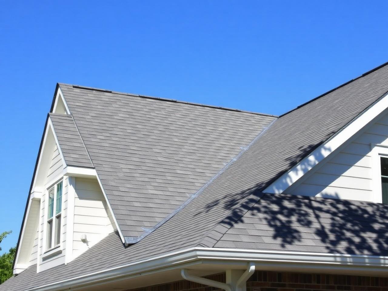 Newly installed asphalt shingle roof on Michigan home