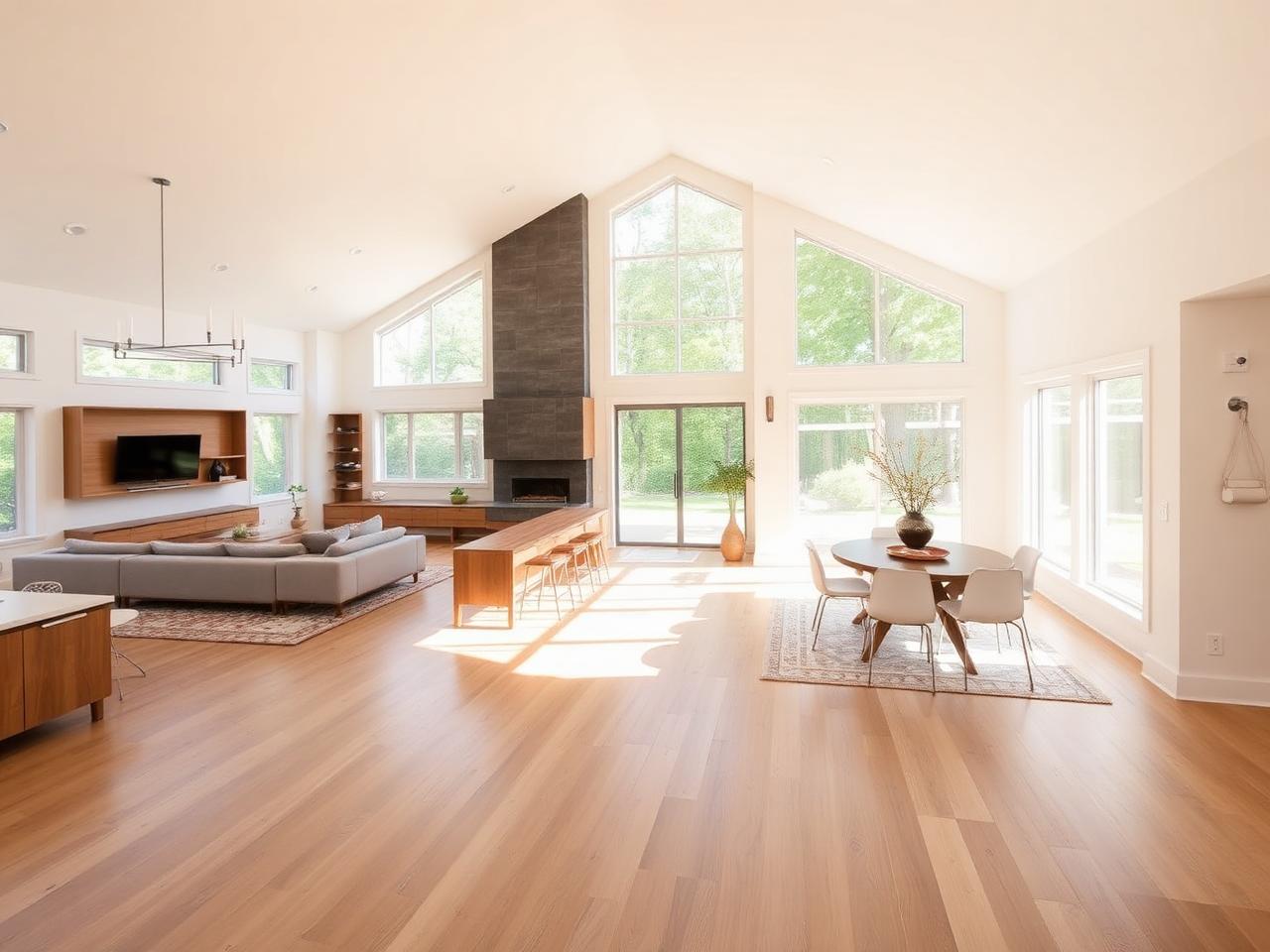 Open concept whole-home remodel with vaulted ceilings